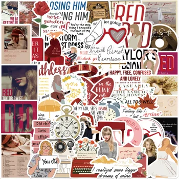 10/50pcs/súbor Červené Nebojácny Swift Cartoon Taylor Speváčka Album Graffiti Nálepka na Notebook, Telefón Diy Batožiny Skateboard Deti