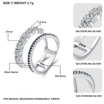 2020 Nové bijoux Trendy 925 Sterling Silver Jemné Šperky Black Spinelovou Zásnubný Prsteň pre Ženy Anillos Mujer G068 Obrázok 4