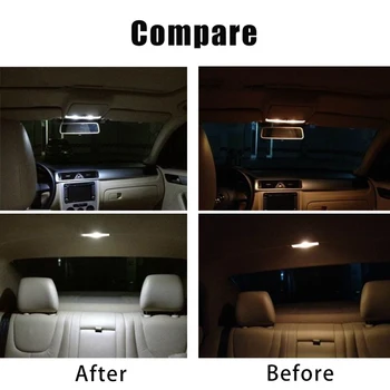 7 Ks/set Auto Biele Interiérové LED Čítanie W5W Žiarovky Package 42mm 12V Pre Staré BMW 3 Series 318 Mapu Dome Licencie na Čítanie Svetlo Obrázok 2