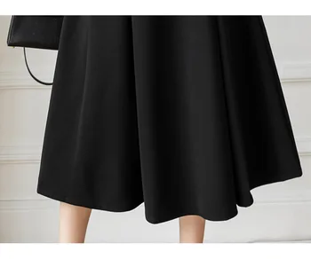 Jeseň sukne dámske strednej dĺžky prikryť OL sukne s vysokým pásom pokrýva rozkroku je tenký a-line veľká swing dáždnik sukne a pás Obrázok 5