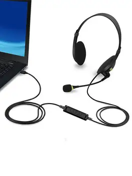 Káblové USB Headset Nastaviteľné Pohodlné Slúchadlá Slúchadlá USB Počítača Headset Mobilného Telefónu Headset Headset Konferencie Obrázok 1
