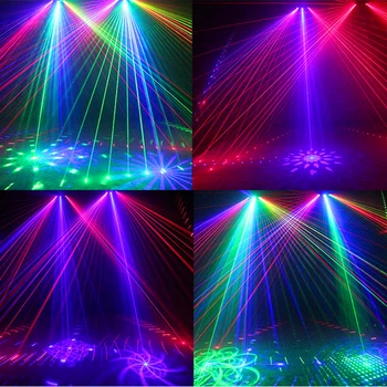 RGB 6 Šošovky Lasera Obraz Lineárneho Lúč Scan Fáze Svetlo Pre DJ Tanečné Bar Club Vianoce Domov Party Disco Efekt Svetlá Laserový Systém Zobraziť Obrázok 5