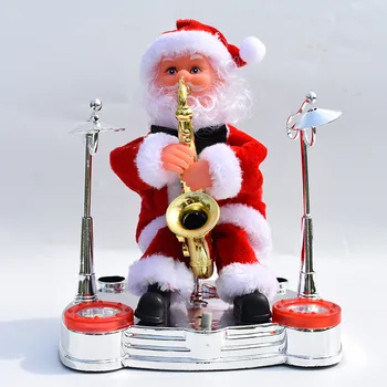 [VIP] Elektrické Santa Claus Hrá na Klavír Hudby Malú Bábiku Vianočné Ozdoby Festival Ozdoby Deti, Darčeky, Hračky Obrázok 2