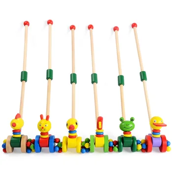 Vymeniteľné Drevenú tyč, chôdza vozík pre dojčatá a dieťa raného vzdelávania pešej vozíka hračky pre deti Začiatku Vyučovania