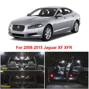 18pcs Biela, Canbus Žiadna Chyba Interiérové LED Dome Svetla na Čítanie Súprava Pre Jaguar XF XFR 2008-2015 Auto Príslušenstvo špz Lampa