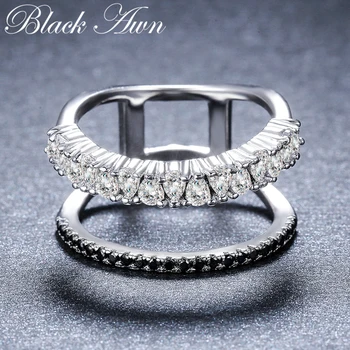 2020 Nové bijoux Trendy 925 Sterling Silver Jemné Šperky Black Spinelovou Zásnubný Prsteň pre Ženy Anillos Mujer G068 Obrázok 0