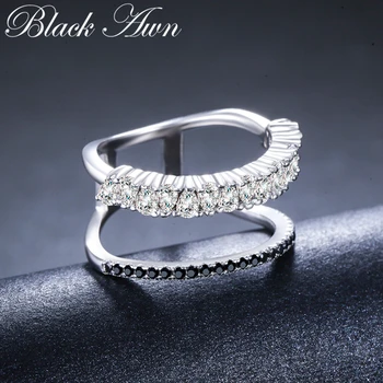 2020 Nové bijoux Trendy 925 Sterling Silver Jemné Šperky Black Spinelovou Zásnubný Prsteň pre Ženy Anillos Mujer G068 Obrázok 1