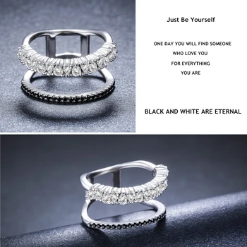 2020 Nové bijoux Trendy 925 Sterling Silver Jemné Šperky Black Spinelovou Zásnubný Prsteň pre Ženy Anillos Mujer G068 Obrázok 2