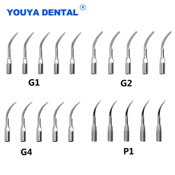 5 ks/pack Zubné Ultrazvukové Scaler Tip Ústna Hygiena, Dentálna Materiál Jednorazové Stomatológia Stroj Náhradný Tip G1/G2/G4/P1
