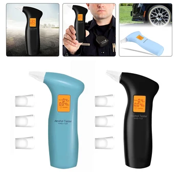 Alkohol Breathalyser s 4 Mouthpieces LCD Displej Aktuálne Zobrazenie Teploty, Dychu Alkohol Tester Ovládače Domáce Použitie Prenosné Obrázok 5