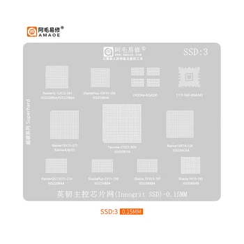 Amaoe SSD1-3 BGA Reballing Šablóny Šablóny Pre DDR SSD NAND Pamäť IC BGA96/136/152/132/272/316/100/78/82/IG5216BAA/IG5220BAA Obrázok 2