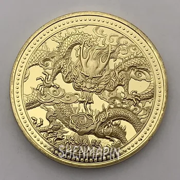 Dragon Šantenie Perla Pamätné Mince Čína Maskot Dragon 999 Zlato Kultúry Mincí, Zberateľských predmetov Umenie Výzvou Mince Obrázok 4