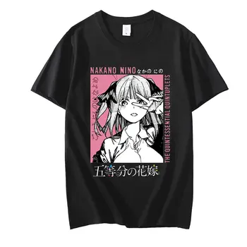 Harajuku Krátky Rukáv T Shirt pre Mužov Esenciálnej Quintuplets Nino V1 Ísť Toubun Č Hanayome Bavlna T-Shirts Anime Topy