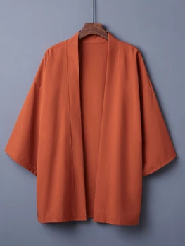 Hot Predaj Jar Leto Obyčajný Farebný Kabát Japonské Kimono Cardigan Kimono Haori Žena Muž Oblečenie Voľné Tenké Vonkajší Odev 2022