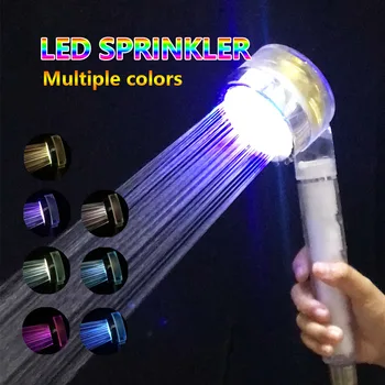 LED Farebné Silikónové Masážne Vysoký Tlak Sprcha Hlavu Šetrenie Vodou S Malým Ventilátorom PP Filtra postrekovačom Kúpeľňa