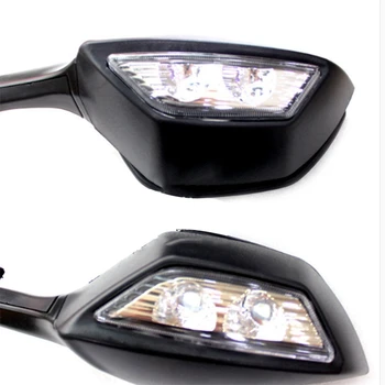 Motocykel Spätné Spätné Bočné Zrkadlá S LED Zase Signálneho Svetla Na Kawasaki Ninja ZX-10R ZX10R 2011-2015 Obrázok 4