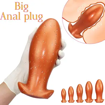 Mäkké Obrovský Análny Plug Veľký Zadok Perličiek Riti Rozšírenie Stimulátor Vajcia-tvarované Dildo