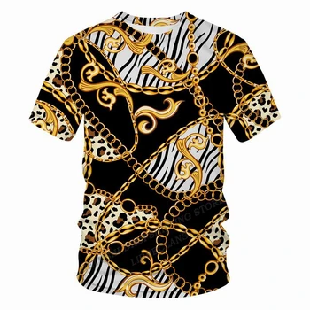 Nadrozmerné T Shirt Reťazca Série 3d Tlač T-shirt Mužov Módne T-shirts Deti Hip Hop Topy Tees Dospievajúcich Chlapcov Tee Ženy, pánske Oblečenie
