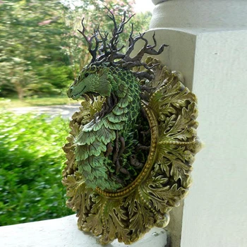 Nová lesná dragon živice socha dekorácie je vhodná pre domáce vnútorné a vonkajšie terasu, verandu dragon páry 15x15 cm Obrázok 3
