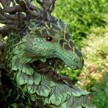 Nová lesná dragon živice socha dekorácie je vhodná pre domáce vnútorné a vonkajšie terasu, verandu dragon páry 15x15 cm Obrázok 4