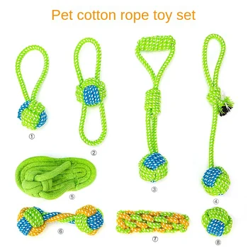 Nové pet hračka kombinácia súbor pet papuče loptu 8 druhov bavlnené lano hračka hračka pre psa skus odolná hračka pre psa nastaviť interaktívne hračky pre psov
