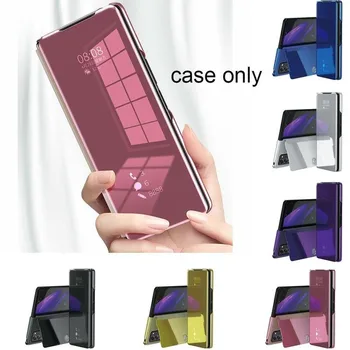 Plné Pokrytie Telefón Chránič Shell Pre Samsung Z Fold2 Mobilný Telefón Prípade Luxusný Zrkadlový Efekt Anti-jeseň Sklopný Kryt