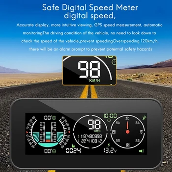 Pre Všetky Autá M60 Auta GPS HUD Rýchlomer Inteligentné Inclinometer Off-Road Rýchlosť Zobrazenie Nakloniť Ihrisku Uhol Kompas Obrázok 2