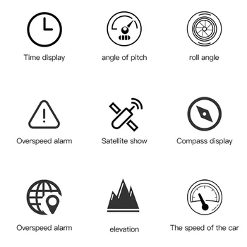 Pre Všetky Autá M60 Auta GPS HUD Rýchlomer Inteligentné Inclinometer Off-Road Rýchlosť Zobrazenie Nakloniť Ihrisku Uhol Kompas Obrázok 5
