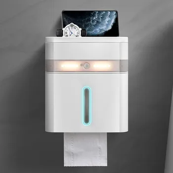 Slama Medveď Inteligentné Indukčné Lampy Na Stenu Tkaniva Box Nordic Minimalistický Štýl Kúpeľňa Umyváreň Úložný Box