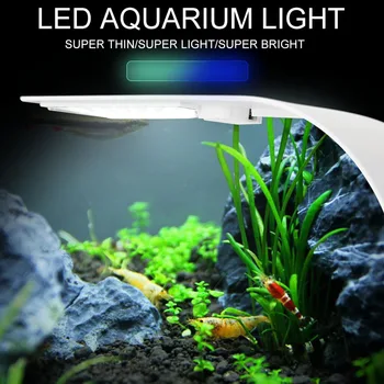 Ultra-tenký LED akvárium Akvárium Klip Svetlo Vodné Osvetlenie Zvýrazniť LED akvárium Svetlo, LED osvetlenie Akvária Obrázok 1