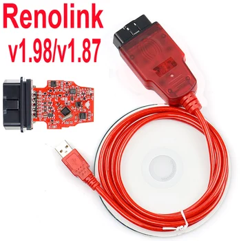 V1.98 v1.87 Pre Renault Renolink OBD2 ECU Programátor USB Diagnostický Kábel Renaul ECM/Tlačidlo Programovanie Airbag Auto Diagnostický Nástroj