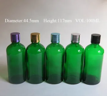 veľkoobchod 50 Ks 100 ml sklo esenciálny olej fľaše ,sklo kvapkadla Esenciálny olej, fľaša , 100ml aromaterapia zelenej sklenenej fľaše Obrázok 0