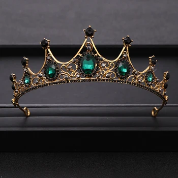 Vintage Zelené Kamienky Crystal Svadobné Koruny Svadobné tiara Headpiece Šperky, Vlasové ozdoby, Svadobné Vlasy, Šperky, Svadobné Koruna