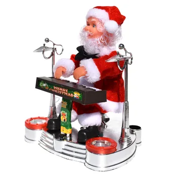 [VIP] Elektrické Santa Claus Hrá na Klavír Hudby Malú Bábiku Vianočné Ozdoby Festival Ozdoby Deti, Darčeky, Hračky Obrázok 3
